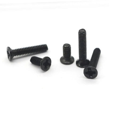 Slick Little Miniature Screw Set Featuring Countersunk Round Head Fasteners in various sizes for eyeglass repairs and gadgets.