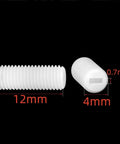 Top Shelf M4 X 12mm Nylon Slotted Set Screws, White Plastic Grub Fasteners With Zero Shorts Guarantee, Non Conductive Insulated Hardware For Electronics And Machinery Diy Projects, Solid 250 Piece Kit Ready For Any Job - Close-up of slotted nylon screws dimensions.