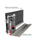 Diagram of 4 Piece Upgrade Sliding Door Roller Wheels For Wooden Doors With Bearings installed on bottom track