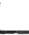Side view of Rock Solid 14 Inch Fhd Touchscreen Laptop With Intel Core Eighth Gen I7 8650U Processor 32Gb Ram 1Tb Ssd And Amd Radeon Rx 540 Graphics Windows Eleven Pro, showing ports and rugged design.
