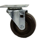 SHOPCraft high-temp bakery oven rack caster; 4-inch brown wheel, metal frame with square mounting plate
