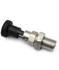 Hardcore 2pcs M12 Ball Nose Spring Plungers With Nuts Stainless Steel Self Locking Indexing Bolts showing black knob and metal body.