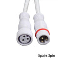 Heavy Duty IP65 Waterproof LED Connectors 5 Pair 3 Pin 22AWG Wiring Harness Cable For Off Road Trucks And Security Cameras showing male and female connectors.