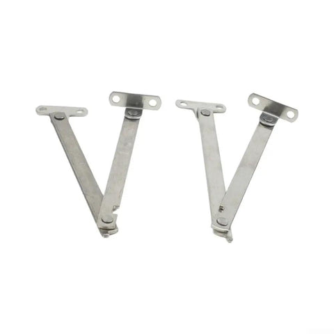 Rock Solid Stainless Steel Cabinet Door Lift Support Hinges with Smooth Glide Folding Lid Stay, 2-pack Left and Right Mounting