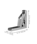Close-up of Four Piece Short Arm Wide Opening Cabinet Hinges, cold-rolled steel, with dimensions for corner cabinets.