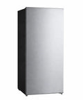 Sleek Upright Freezer With Convertible Refrigerator Setup Seven Point One Cubic Foot Stainless Steel Build, tall design with smooth finish.