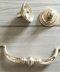 Vintage Look Bail Drawer Pulls With Classic Retro Vibe, 4-1/4 Inch Center-to-Center Dresser Pulls, Antique Silver Cabinet Hardware