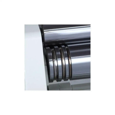 Close-up of the roller mechanism on the Heavy Duty 220V 2HP Single Phase Power Plate Roller for 14 Gauge Sheet Metal.