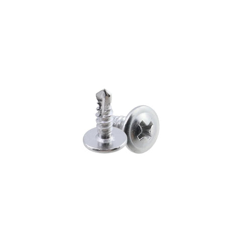 Self-Tapping 410 Stainless Steel Screws Set No 8 Half Inch, 100 Pieces For Wood And Metal close-up of flat head and thread