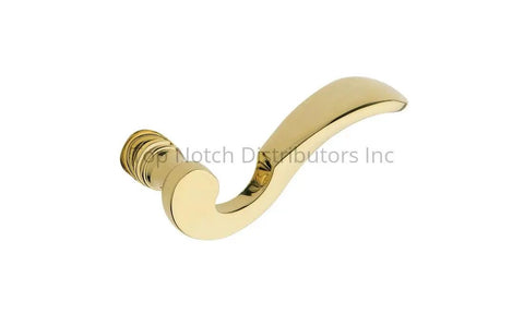 Estate Door Lever and Rose Knob Set for a Customizable Home Hardware Upgrade, 4 inch gold brass lever handle, side view
