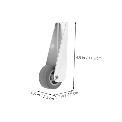 Top Shelf Barn Door Hardware Kit Featuring Quiet Rolling Sliding Door Pulleys And Slick Track Wheels For Hassle Free Wardrobe Closet Roller Replacement System With Smooth Gliding Heavy Duty Gate Caster Tracks - gray wheel with metal bracket, dimensions shown.