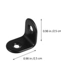 Black Stainless Steel Right Angle Corner Brackets Set With Screws 18 Piece L Shape Furniture Fasteners For Shelves