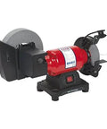 Badass 150MM Bench Grinder With 200MM Wet And Dry Grinding Stone 250W Motor Integrated Water Tray for metalwork and blade sharpening.