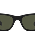 Mr Burbank Rectangular Sunglasses for Men 55mm Black and Green Frames with 100 Percent UV Protection Lenses, front view