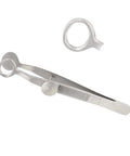 Chalazion Forceps For Eyelid Immobilization, Pro Grade 9 cm Stainless Steel Eyelid Clamp With Small 13 mm Oval Tip