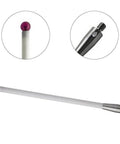 CMM touch probe stylus with 6mm ceramic ball tip, 100mm length, threaded handle; side view