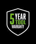 Shield icon with text '5 Year Tool Warranty' for 16-Inch Carbon Fiber String Trimmer Attachment With PowerLoad For 56-Volt Multi-Head System