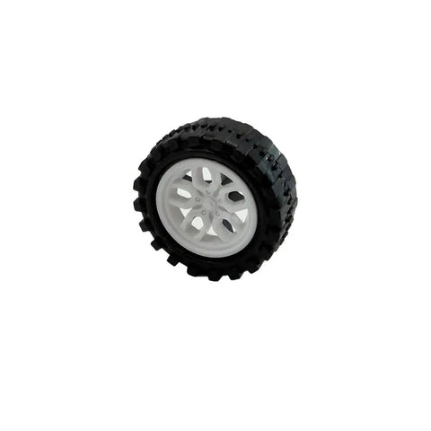 40Pcs Plastic Toy Wheels With 2mm Shafts For DIY RC Cars, Trucks, Robots And Models White Set includes a single wheel