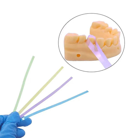 Pro Grade Dental Resin Polishing Sanding Strips 60 Piece Box Purple Green Yellow Blue Sets For Top Shelf Slick Restorations 4MmX150Mm Heavy Duty Alumina Tape
