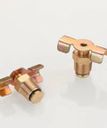Two Pack One Quarter Inch Brass Air Hose Fittings With Blowdown Drain Valve And Handle NPT Male External Drain Cock for Air Compressors