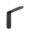 Tough As Nails Black L Shaped Shelf Bracket Stainless Steel Wall Mount For Floating Shelves, side view, visible pre-drilled holes