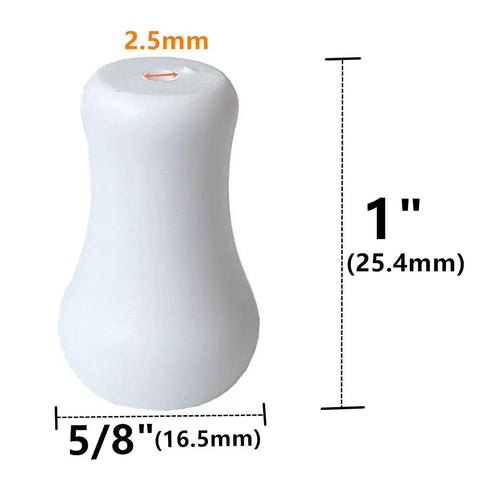 White Plastic Cord Tassel Knob Drops Pack Of 20 For Window Blinds And Roman Shades Easy DIY End Caps For Curtain Drawstrings Tassels Snow White Color One Inch By Five Eighths Inch Fits Two Point Five Millimeter DIY Curtain Craft Projects. 1-inch white plastic tassel knob with 2.5mm hole and 5/8-inch width