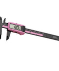 Digital Vernier Caliper 150mm Nylon Body Metric Inch with pink casing and digital display measuring 180mm.