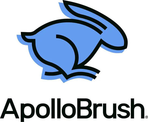 ApolloBrush logo featuring a blue rabbit design, symbolizing quality in painting tools and supplies.