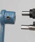 Close-up of Manual Bead Roller For Metalworking, 7 Inch Throat, 22 Gauge Mild Steel, showing attachment points and roller components