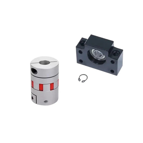 Precision SFU2010 Metal Ball Screw Nut With Spindle And Motor Kit For Cnc Engraving Machines showing metal couplings and bearing.