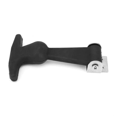 Flexible Rubber Hood Catch With T Handle Draw Latch System For Tool Cabinets And Engine Bays, shown from side angle on white
