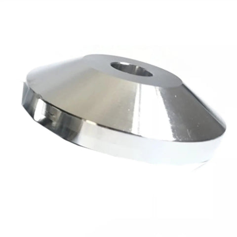Heavy Duty Adjustable Leveling Feet 8 Pack Thick Carbon Steel Support Legs M16 X 200mm Thread With 2.4 Inch Base Diameter close-up view of leveling foot with shiny metallic finish.