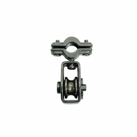 Marine Boat 1 Inch Cable Block Swivel Sheave For Three Eighths Inch Rope Stainless Steel T304 top and side view