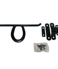 Horseshoe Barn Door Latch In Black Steel Heavy Duty Weatherproof Rust Resistant Sliding Barn Door Hardware includes all parts