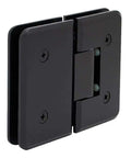 Oil Rubbed Bronze 180 Degree Glass To Glass Plymouth Series Wide Shower Door Hinge close-up, heavy duty support for tempered glass