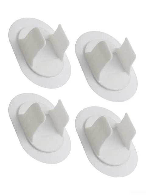 Washing Machine Hose Clamp Kit No Drill Wall Mount For 30 To 38 mm Hoses White Four Pack