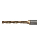 Solid carbide twist drill bit for metal, 12.1-13.0 mm, bronze-coated with gray shank