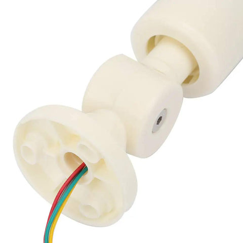 Close-up of wiring in 24VDC LED Signal Tower Alarm with Red, Orange, and Green Indicators for Workshops and Job Sites, industrial status light.