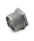 Solid Conduit Chase Nipple Kit For Smooth Wire Pulling And Fast Electrical Job Sites 500 Piece Heavy Duty threaded steel connector close-up.