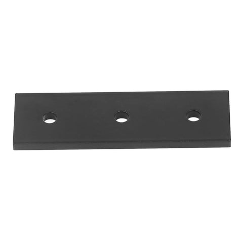 Beefy Heavy Duty Aluminum Alloy Joint Plate With 3 Holes Mending Flat Bracket for Furniture, rustproof and durable, top view.