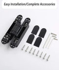 Adjustable 180 Degree Silent Concealed Hinge For Wooden Folding Doors With Invisible Cross Hinge, accessories included