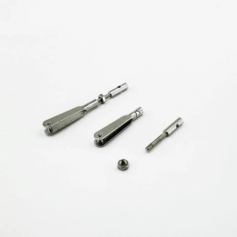 4 Pieces Metal Clevis Set For RC Airplanes With Connecting Rods And Push Rod Shafts Nuts M2 Thread DIY Fixed Wing Model Plane Aircraft Linkage Parts Durable Heavy Duty Build For Reliable RC Connection