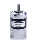 StepperOnline MGL17-G100 planetary gearbox with 5mm shaft, silver housing, mounting base.