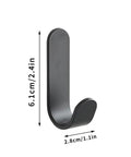 Heavy Duty Peel And Stick Wall Hooks Stainless Steel Coat Rack For Home Entryway side view of a 2.4in hook for towels and keys.