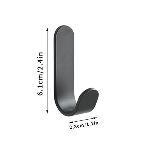 Heavy Duty Peel And Stick Wall Hooks Stainless Steel Coat Rack For Home Entryway side view of a 2.4in hook for towels and keys.