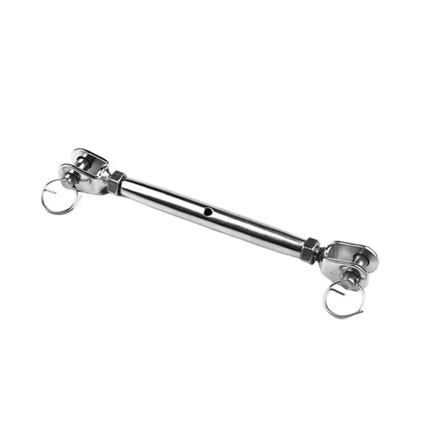 Top Shelf 304 Stainless Steel Marine Turnbuckle Jaws Swivel Rigging Screws built like a tank for cable tension. More detail view.