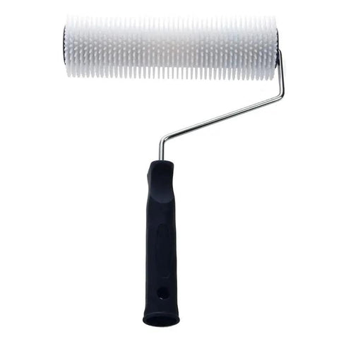 Slick 13mm Spiked Paint Roller With Ergonomic Plastic Handle For No Sweat Bubble Removal And Crisp Wall Prep, showing the roller design.
