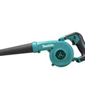 Compact Cordless Leaf Blower Delivering Hella Powerful 167 Mph Airflow And Variable Three Speed Control Built For Zero Hassle Yard Cleanup Ultra Lightweight Tool Only Package For Quick Pros side view of lightweight leaf blower in teal color.