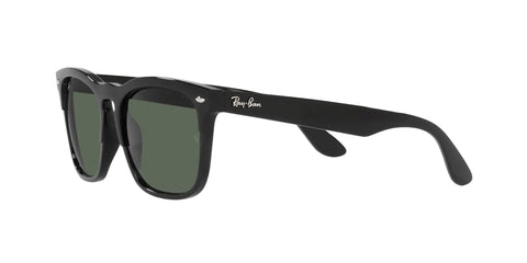 Steve Low Bridge Fit Square Sunglasses For Unisex Black And Dark Green Nylon Frame With 54mm Lenses RB4487F showcased on side view