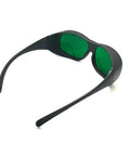 Heavy Duty Laser Safety Glasses Shielding Eyes From Blue Red And Infrared Beams At 450Nm 650Nm 808Nm 980Nm side view with green lenses